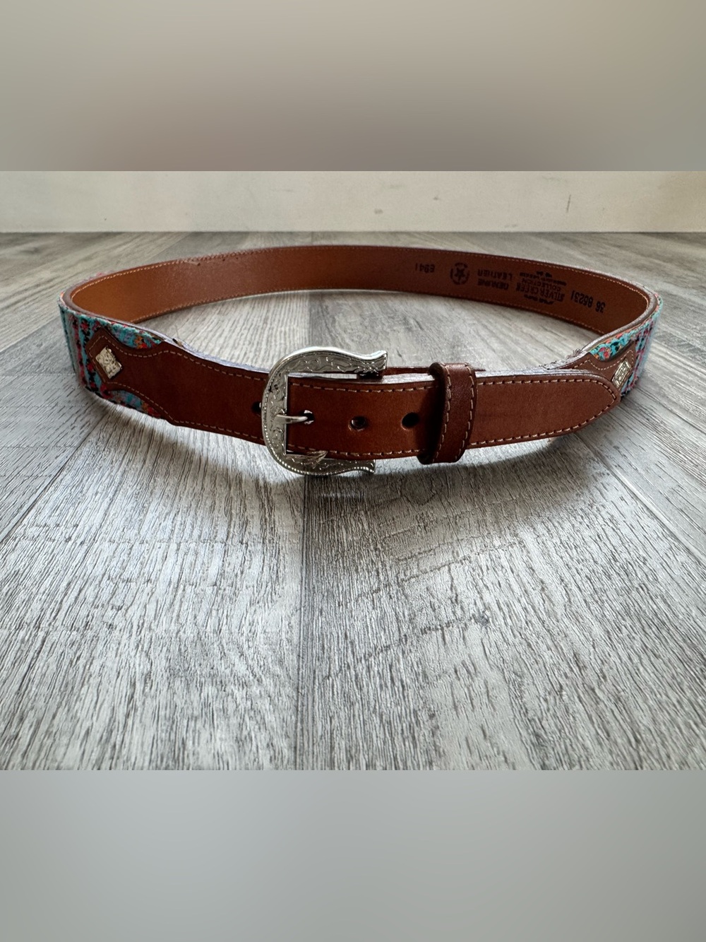 Silver Creek Collection embroidered southwestern style womens belt